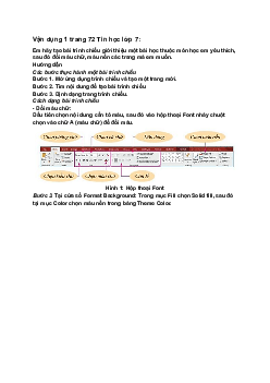 Giải SGK Tin học 7 Bài 13: Thực hành định dạng trang chiếu| Cánh diều