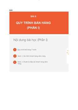 Bài 8: Quy trình bán hàng | Bài giảng môn Marketing | Trường Cao đẳng thực hành FPT