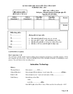 Kì thi chọn đội tuyển chính thức dự thi HSG quốc gia lớp 12 THPT Vĩnh Long năm học 2016-2017 môn thi Tiếng Anh