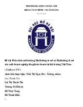 Đề tài: Phân tích môi trường Marketing vi mô và Marketing vĩ mô của một doanh nghiệp đang kinh doanh tại thị trường Việt Nam (Unilever VN) môn Marketing căn bản | Trường đại học Mở Hà Nội