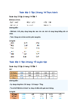 Giải Toán lớp 3 Phép cộng các số trong phạm vi 10000 trang 14, 15 Chân trời sáng tạo