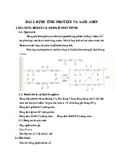 Bài 2: Định Tính Protein và Acid Amin - Phản Ứng Biuret môn Hóa học | Trường Đại Học Tây Nguyên
