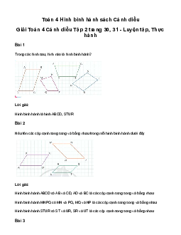 Giải Toán lớp 4 Bài 65: Hình bình hành Cánh diều