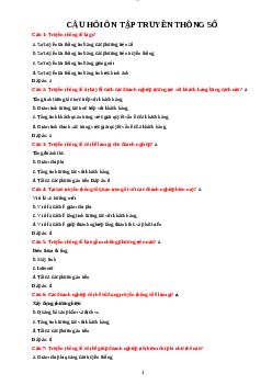 Câu hỏi ôn tập môn Truyền thông số | Trường Cao Đẳng Bách Khoa Nam Sài Gòn