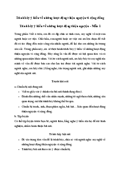 Soạn bài Trình bày ý kiến về những hoạt động thiện nguyện vì cộng đồng - Kết nối tri thức Văn 7