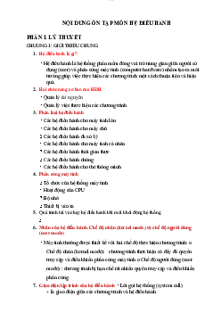 Ôn tập môn hệ điều hành | Kiến trúc máy tính | Trường Đại học Thủy Lợi