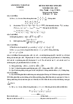 Đề thi chọn học sinh giỏi Toán 9 năm 2022 – 2023 sở GD&ĐT Nam Định