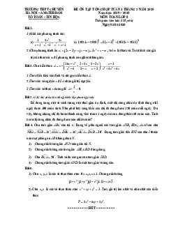 Đề ôn tập Toán 8 tháng 03 năm 2020 trường THPT chuyên Hà Nội – Amsterdam