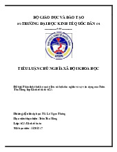 Phân tích thời kỳ quá độ lên xã hội chủ nghĩa và sự vận dụng của Trần Thu Hằng lớp Kinh tế đầu tư 62A | Bài tập lớn môn Chủ nghĩa xã hội Neu