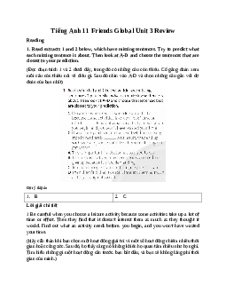 Giải Tiếng Anh 11 Unit 3 Review | Friends Global