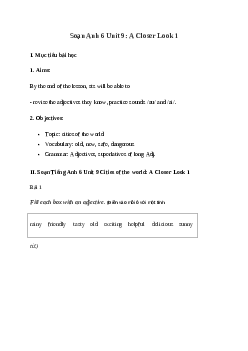 Giải Tiếng Anh 6 Unit 9: A Closer Look 1 | Global Success
