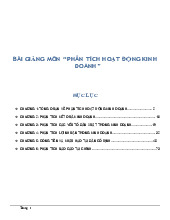 Bài Giảng Phân Tích Hoạt Động Kinh Doanh - Đại Học QGHN