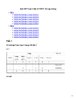 Vở bài tập Toán lớp 4 trang 132 Bài 37: Ôn tập chung Kết nối tri thức