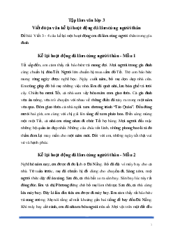 Tập làm văn lớp 3: Viết đoạn văn kể lại hoạt động đã làm cùng người thân | Kết nối tri thức