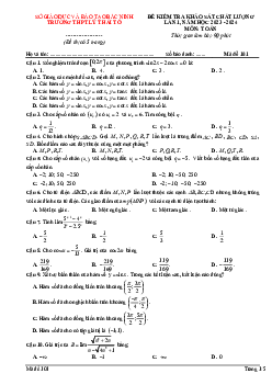 Đề khảo sát lần 1 Toán 11 năm 2023 – 2024 trường THPT Lý Thái Tổ – Bắc Ninh