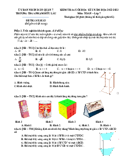 Đề tham khảo học kỳ 1 Toán 7 năm 2022 – 2023 trường THCS Phạm Hữu Lầu – TP HCM