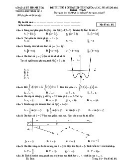 Đề thi thử Toán tốt nghiệp THPTQG 2021 lần 2 trường Tĩnh Gia 3 – Thanh Hóa
