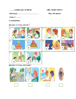 Đề thi giữa học kì 1 môn Tiếng Anh 3 năm 2023 - 2024 (Đề 2) | Kết nối tri thức