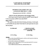 Đề thi cuối kì học phần Kinh tế chính trị Mác - Lênin | Trường Đại học Quốc tế, Đại học Quốc gia Thành phố Hồ Chí Minh