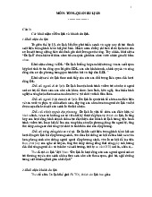 Đề cương môn Tổng quan du lịch - Trường Đại học lao động -  xã hội.