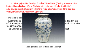 Giáo án điện tử Lịch Sử 7 KNTT - Bài 17(Tiết 41)  Kết Nối Tri Thức:  Đại Việt thời Lê sơ (1428-1527).