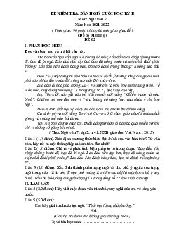 Đề thi cuối HK2 Văn 7 năm 2021-2022 (có đáp án)