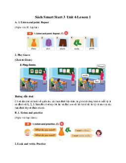 Giải BT Sách Smart Start 3 Unit 6 Clothes  Lesson 1