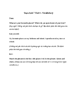 Giải Tiếng Anh 7 Unit 1: Vocabulary | Friends Plus