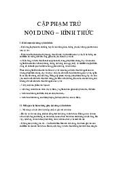 Cặp phụ trù nội dung và hình thức - Triết học Mác Lenin| Đại học Kinh Tế Quốc Dân