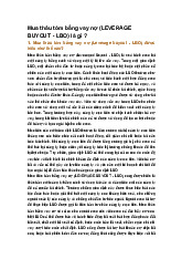 Mua thâu tóm bằng vay nợ (LEVERAGE BUYOUT - LBO) là gì ?