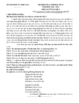 Đề thi học kì 2 môn Ngữ văn lớp 8 năm 2022 - 2023 - Đề 9