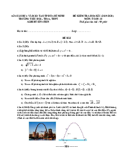 Đề kiểm tra học kì 1 Toán 10 năm 2019 – 2020 trường Albert Einstein – TP HCM