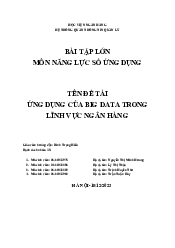 Tên Đề Tài Ứng Dụng Của Big Data Trong Lĩnh Vực Ngân Hàng | Năng lực số ứng dụng