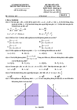 Đề giữa học kỳ 1 Toán 10 năm 2023 – 2024 trường THPT Ninh Giang – Hải Dương