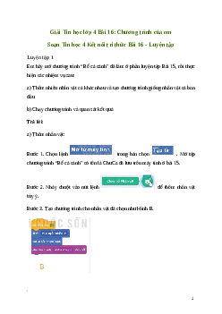 Giải Tin học lớp 4 Bài 16: Chương trình của em | Kết nối tri thức