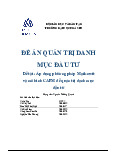 Đề tài : Áp dụng phương pháp Markowitvà mô hình CAPM để quản trị danh mục đầu tư - Tài liệu tham khảo | Đại học Hoa Sen