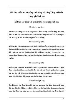 Kết bài mở rộng và không mở rộng Tả người thân trong gia đình em (16 mẫu) | Tập làm văn lớp 5