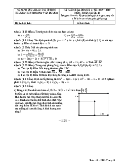 Đề thi HK1 Toán 10 năm 2019 – 2020 trường THPT Dương Văn Dương – TP HCM