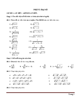 Chuyên đề toán 9 Phần I Đại số