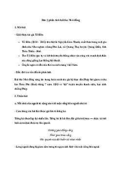 Văn mẫu lớp 11: Dàn ý phân tích bài thơ Nhớ đồng | Kết nối tri thức