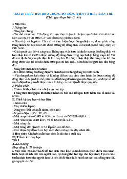 Giáo án KHTN 8 Kết nối tri thức bài 25 Thực hành đo cường độ dòng điện và hiệu điện thế