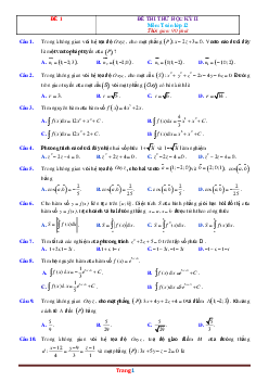 Bộ đề thi học kỳ 2 toán 12 năm học 2020-2021 (có đáp án)