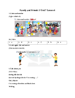 Family and Friends 3 Unit 7 I'm wearing a blue skirt Lesson 6