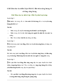 Giải Khoa học tự nhiên 6 Bài 42: Bảo toàn năng lượng và sử dụng năng lượng - Chân Trời Sáng Tạo