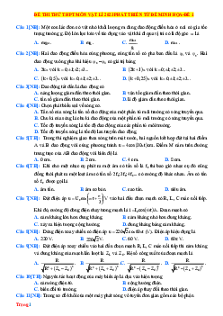 Đề thi thử tốt nghiệp 2023 Vật lí bám sát minh họa - Đề 1 (có lời giải chi tiết)