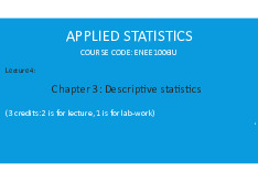 Chapter 3: Descriptive statistics | Trường Đại học Quốc tế, Đại học Quốc gia Thành phố Hồ Chí Minh