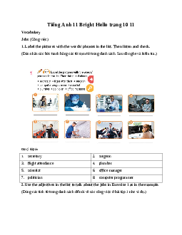 Giải Tiếng Anh 11 Hello trang 10 11 | Bright