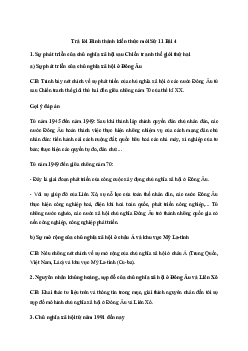 Giải Lịch sử 11 Bài 4: Sự phát triển của chủ nghĩa xã hội từ sau chiến tranh thế giới thứ hai đến nay | Kết nối tri thức