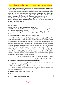 Bộ đề đọc hiểu Ngữ Văn 6 ngoài chương trình (có gợi ý giải)