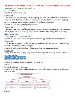 Bài giải Văn 7 học kỳ 2 Chân Trời Sáng Tạo